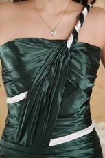 One Shoulder Mermaid Olive Green Female Prom Dress Sale