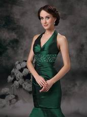 Mermaid Halter Dark Green Evening Dress Discount