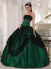 Puffy Floor-length Dark Green Quinceanera Dress 2014