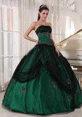 Puffy Floor-length Dark Green Quinceanera Dress 2014