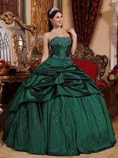 Dark Green Strapless Floor Length Ball Dress Military Party
