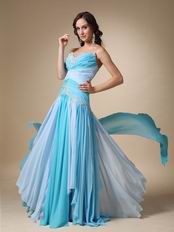 Ombre Contrast Blue Color Sweetheart Prom Dress New Arrival