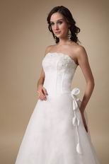 Basque Waist Floor-length White Organza Prom Dress