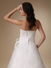 Basque Waist Floor-length White Organza Prom Dress