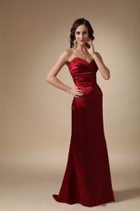 Sweetheart Column Wine Red Long Prom Dress Petite