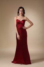 Sweetheart Column Wine Red Long Prom Dress Petite