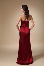 Sweetheart Column Wine Red Long Prom Dress Petite