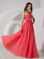 Strapless Ruched Watermelon Beautiful Prom Party Dress