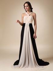 Front Split Skirt With Drapping V-neck Prom Dress