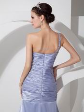 One Shoulder Mermaid Silhouette La Prom Dress Lavender
