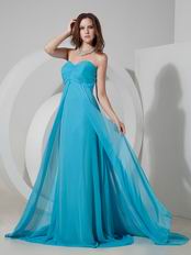 Classical Style Flor Length Prom Dress Made By Doger Blue Chiffon