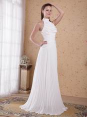 High-neck Chiffon Fabric Floor-length Beautiful Prom Dress