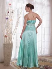 Strapless Pleated Long Skirt Apple Green Lady Prom Dress