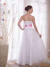 Sweetheart Beaded Bodice White Tulle Winter Prom Dress