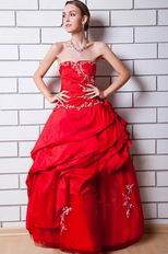 Strapless Alizarin Crimson Prom Ball Gown 2012 Discount Styles
