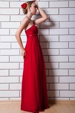 Straples Floor Length Wine Red Skirt Formal Dress For La