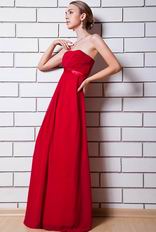 Straples Floor Length Wine Red Skirt Formal Dress For La