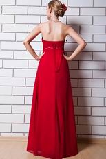 Straples Floor Length Wine Red Skirt Formal Dress For La