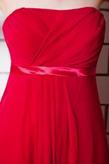 Straples Floor Length Wine Red Skirt Formal Dress For La