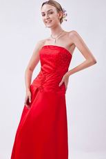 Simple Strapless Scarlet Stain Prom Girl Dress Prom Dress UK