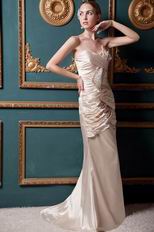 Formal Sweetheart Champagne Prom Dresses With Side Split