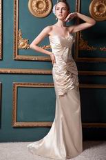 Formal Sweetheart Champagne Prom Dresses With Side Split