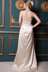 Formal Sweetheart Champagne Prom Dresses With Side Split