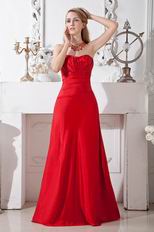 Simple Sweetheart Dropped Waist Scarlet Red Prom Eveing Dress