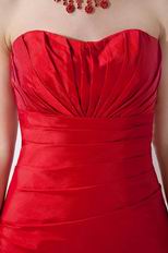 Simple Sweetheart Dropped Waist Scarlet Red Prom Eveing Dress
