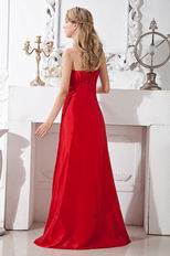 Simple Sweetheart Dropped Waist Scarlet Red Prom Eveing Dress