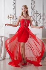 Wholesale Sweetheart Scarlet Prom Evening Dress High Low Skirt