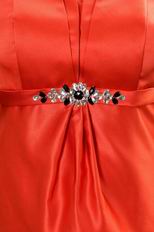 Wholesale Spaghetti Straps Tea Length Orange Red Prom Dress