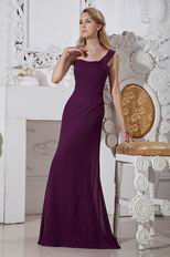 Inexpensive One Shoulder Strap Purple Chiffom Formal Prom Dress