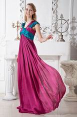 Beautiful Wide Straps Square Plum Floor Length Prom Dresses