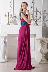 Beautiful Wide Straps Square Plum Floor Length Prom Dresses