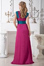 Beautiful Wide Straps Square Plum Floor Length Prom Dresses