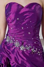 Best Seller High Low Skirt Purple Formal Prom Dress With Beading