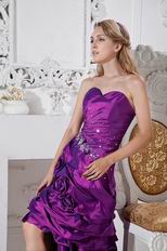 Best Seller High Low Skirt Purple Formal Prom Dress With Beading