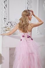 Sweetheart Neckline Sequins Pink Net Long Prom Dress Stores