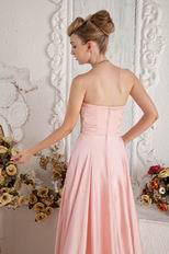 Cheap Sweetheart A-line Pink Chiffon Skirt With Side Split Prom Gowns