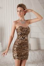 Sexy Sweetheart Leopard Print Short Mini-length Prom Dress