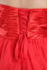 Sweetheart High-low Red Organza Crazy Prom Dresses With Beading