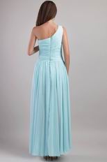 Light Blue Empire One Shoulder Style Prom Dress Pretty