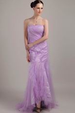 Lilac Mermaid Strapless Ruffled Skirt New Arrival Prom Dress