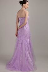 Lilac Mermaid Strapless Ruffled Skirt New Arrival Prom Dress