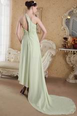 Yellow Green One Shoulder Neckline Chiffon Prom Dress