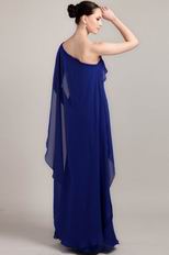 One Shoulder Royal Blue Chiffon 2014 New Arrival Prom Dress