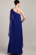 One Shoulder Royal Blue Chiffon 2014 New Arrival Prom Dress