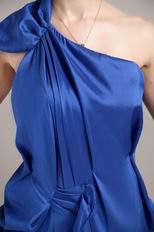 One Shoulder Backless Royal Blue Taffeta Short Prom Dress