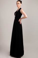 Halter Floor-length Black Chiffon Dress For 2014 Prom Year